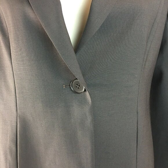 Theory Womens Fitted Wool Blazer Smokey Gray Lined Pockets One Button Size 0 u - Picture 6 of 11